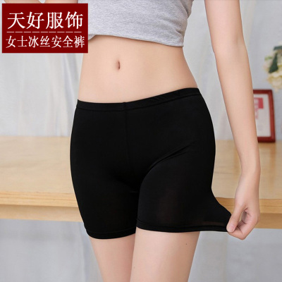 Spring and summer thin ice floss three - point safety pants women's wear pants lace trim pants.