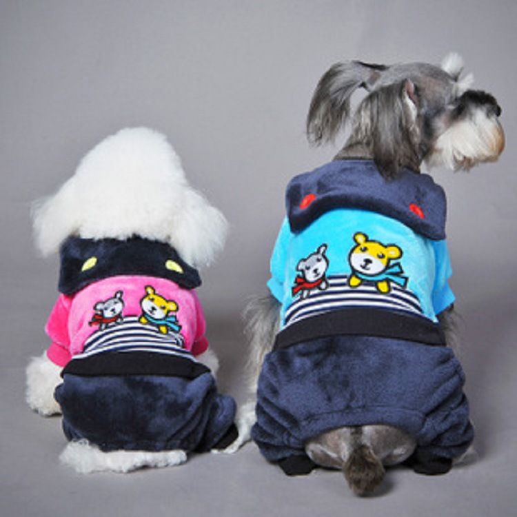 CQ autumn/winter new navy collar flannel suit pet clothes
