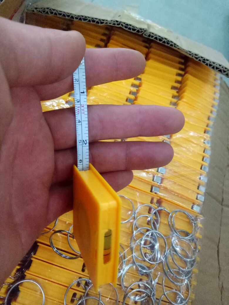 厂家直销礼品卷尺钥匙扣水平方形钢卷尺1米