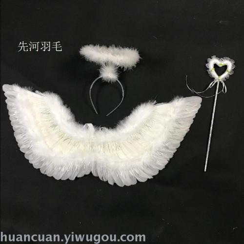 Factory Direct Sales Feather Angel Wings Flying Bright Silk Wings