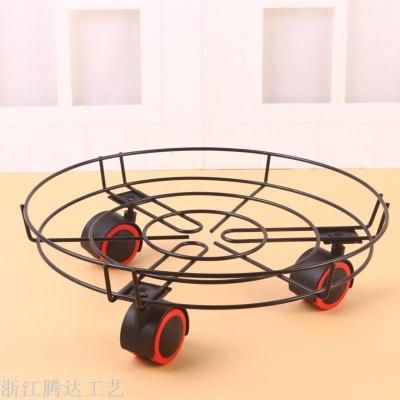 Wrought iron mobile flower tray tray flower plant gas bottle mobile rack
