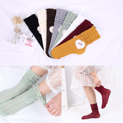 japanese spring/summer thin pile socks velvet breathable hollow women‘s socks college style mori candy socks