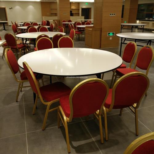Fujian Fuzhou Star Hotel Banquet Chair Aluminum Alloy Chair Banquet Hall Wedding Banquet Conference Dining Table and Chair 