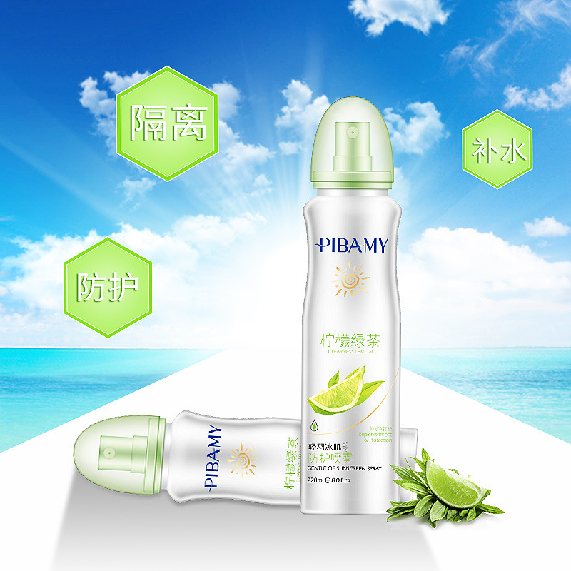Manufacturer direct lemon green tea light feather ice muscle protective spray hydrating moisturizing