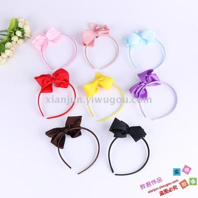 Lovely children hair band cloth art hair card primary school children bow tie.