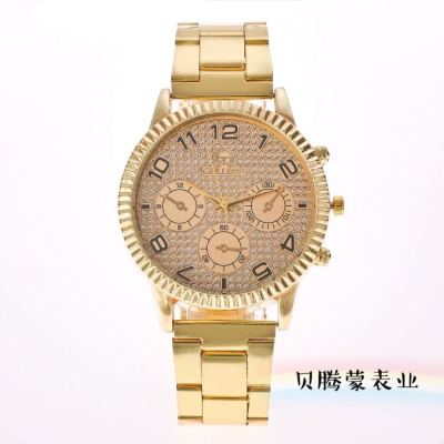 The new fashion popular classic women retro series three eyes decorative steel band men's watch student watches.