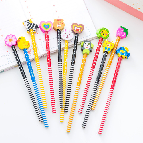 factory wholesale hb pencil korean creative stationery cartoon children‘s pencil school supplies