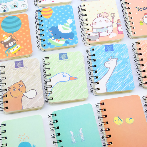 Creative Cartoon Flip Portable Coil Notebook Study Stationery Mini Random Notebook Pocket Notebook