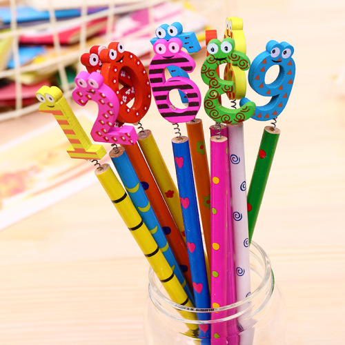 Xiaomeng Factory Wholesale Cartoon Digital Pencil School Supplies Kindergarten Gift english Pencil