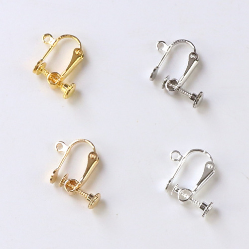 jewelry copper accessories u-shaped ear clip painless spiral ear clip diy handmade screw earrings ear jewelry
