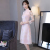 Women's dress ladies' spring new original pink one-word lace a-line skirt with the sleeves of the robe.