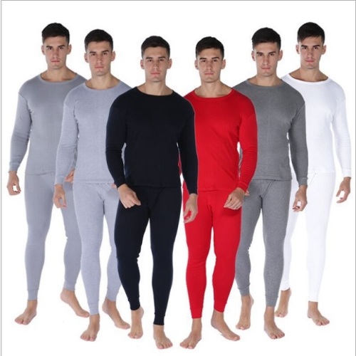 comfortable round neck slim four-color close-fitting underwear long johns thermal men‘s underwear set men‘s clothing