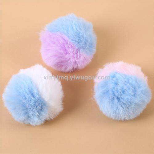 handmade two-color imitation rabbit fur ball color matching solid color hair ball ornament accessories self-produced