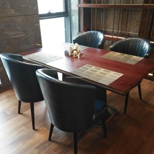 yangzhou taizhou hotel dining table and chair hotel breakfast dining chair fashion hotel cafe u-shaped wood-like chair