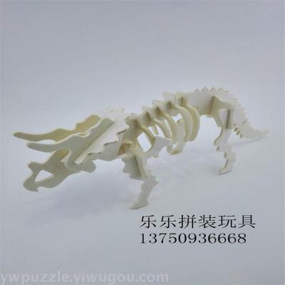 Wooden stereo puzzle assembly dinosaur model archaeological toy sales gift gift.