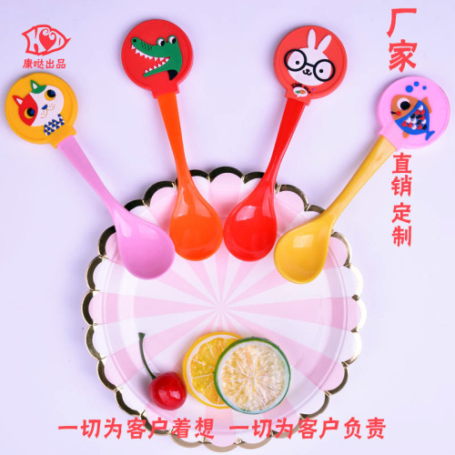 Cute Fashion Cartoon Spoon Fashion Silicone Handle Spoon Coffee Stirring Spoon Soup Spoon Wholesale