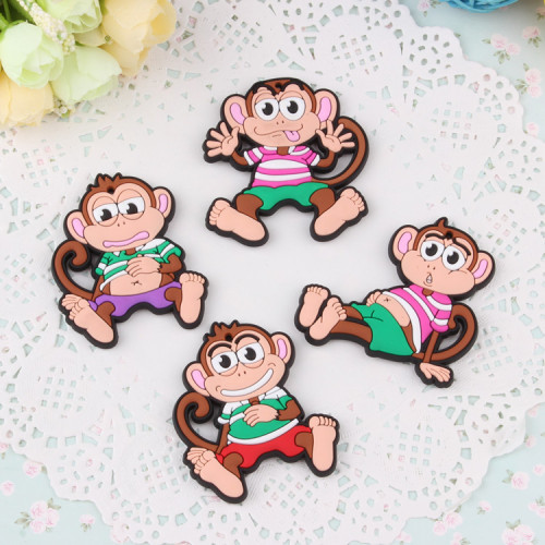 Yiwu Household PVC Soft Rubber Cartoon Monkey Refridgerator Magnets Cute Factory Household Daily Gift Department Store