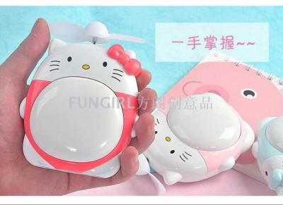 Creative cute cartoon night light small fan