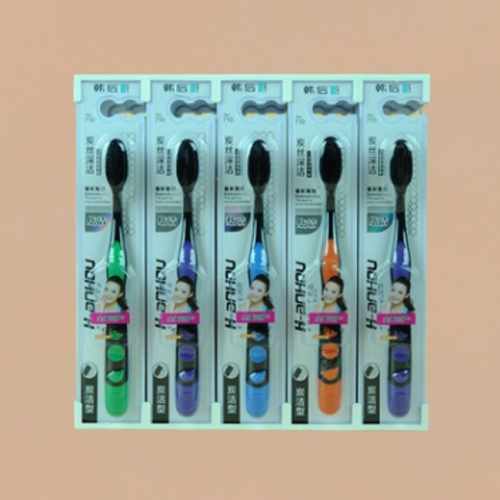 Toothbrush Wholesale Hanhoo 710（30 PCs/Box） Bamboo Charcoal Soft-Bristle Toothbrush