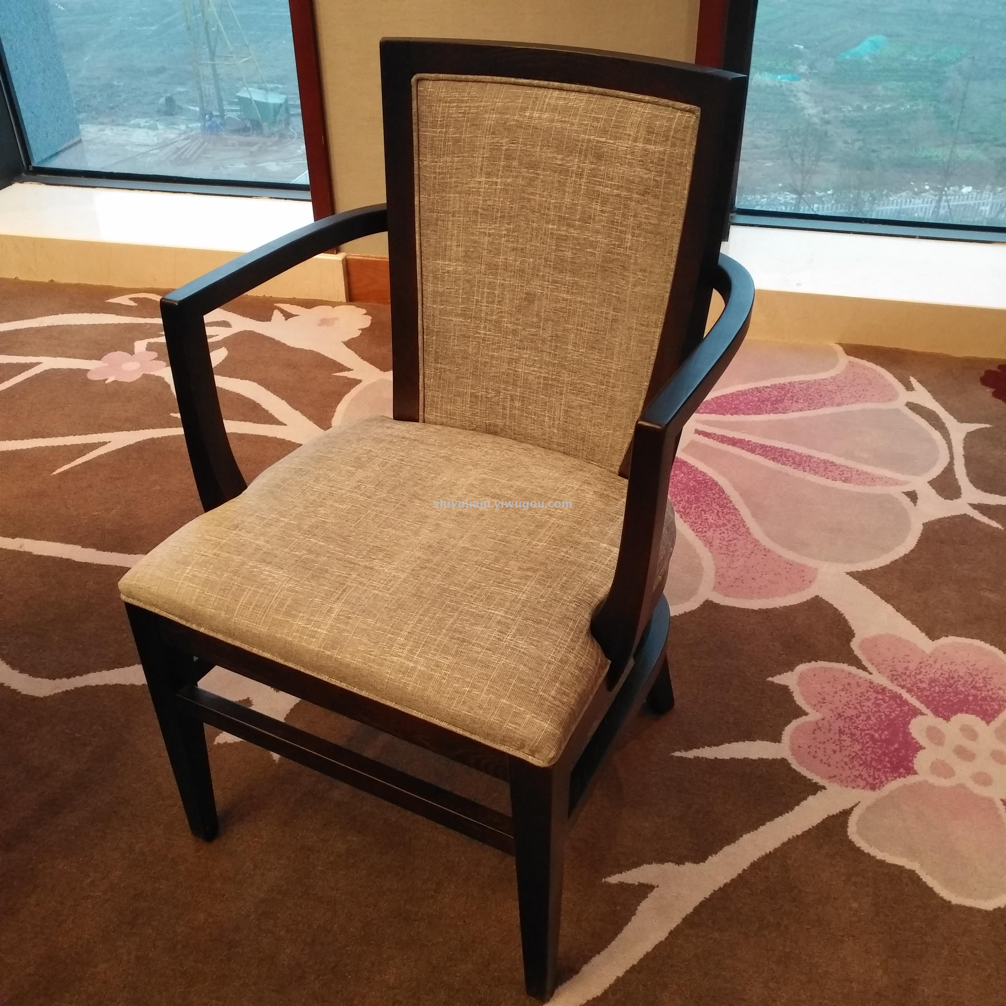 厦门宁德五星级酒店宴会家具实木扶手椅现代新中式橡木椅