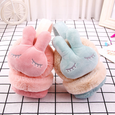 Cartoon cute rabbit plush warm earmuffs ear warmers super cute three - dimensional rabbit ear muffs ear muffs