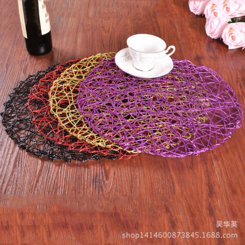 38cm new fashion home supplies european and american fashion hollow hand-woven placemat creative coaster insulation pad