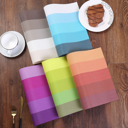 Striped Texlin PVC Wear-Resistant Western Food Mat Hotel Western Placemat Heat Insulation Non-Slip Mat Gift Factory Direct 