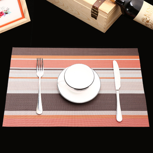 30*45 Factory Direct Sales Hotel PVC Woven Heat Proof Mat Teslin Straight Coaster Comfortable Western-Style Placemat Lot