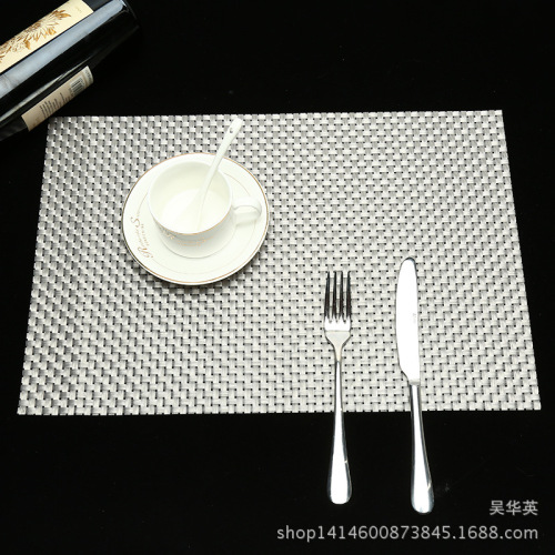 30 * 45pvc Woven Coaster Home Fashion Simple Plaid PVC Soft Rubber Placemat Insulation Non-Slip Mat Wholesale