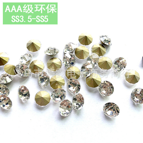 wholesale green rhinestone 3.5#-5# international trade glass diamond white lead content less than 90ppm