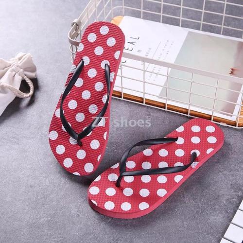 manufacturer Customized Simple Classic Polka Dot Women‘s Non-Slip Flip-Flop Beach Slippers