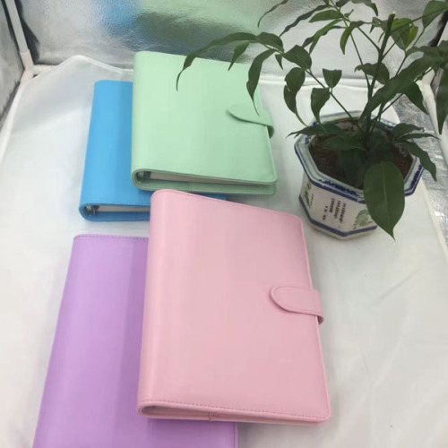 Handle European Environmental Protection Pu Macaron Candy Color Loose-Leaf Notebook Journal Book Universal Manual Cover