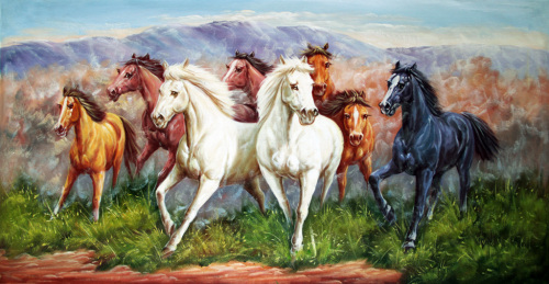Eight Horses HD Oil Painting Printing Export Canvas Painting