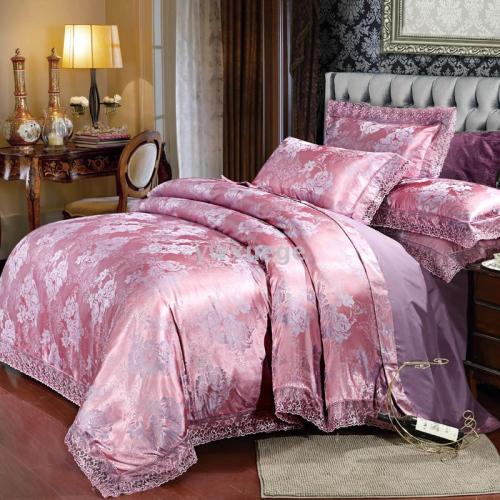 ywxuege european tencel tribute silk jacquard skin-friendly modal four-piece bed sheet