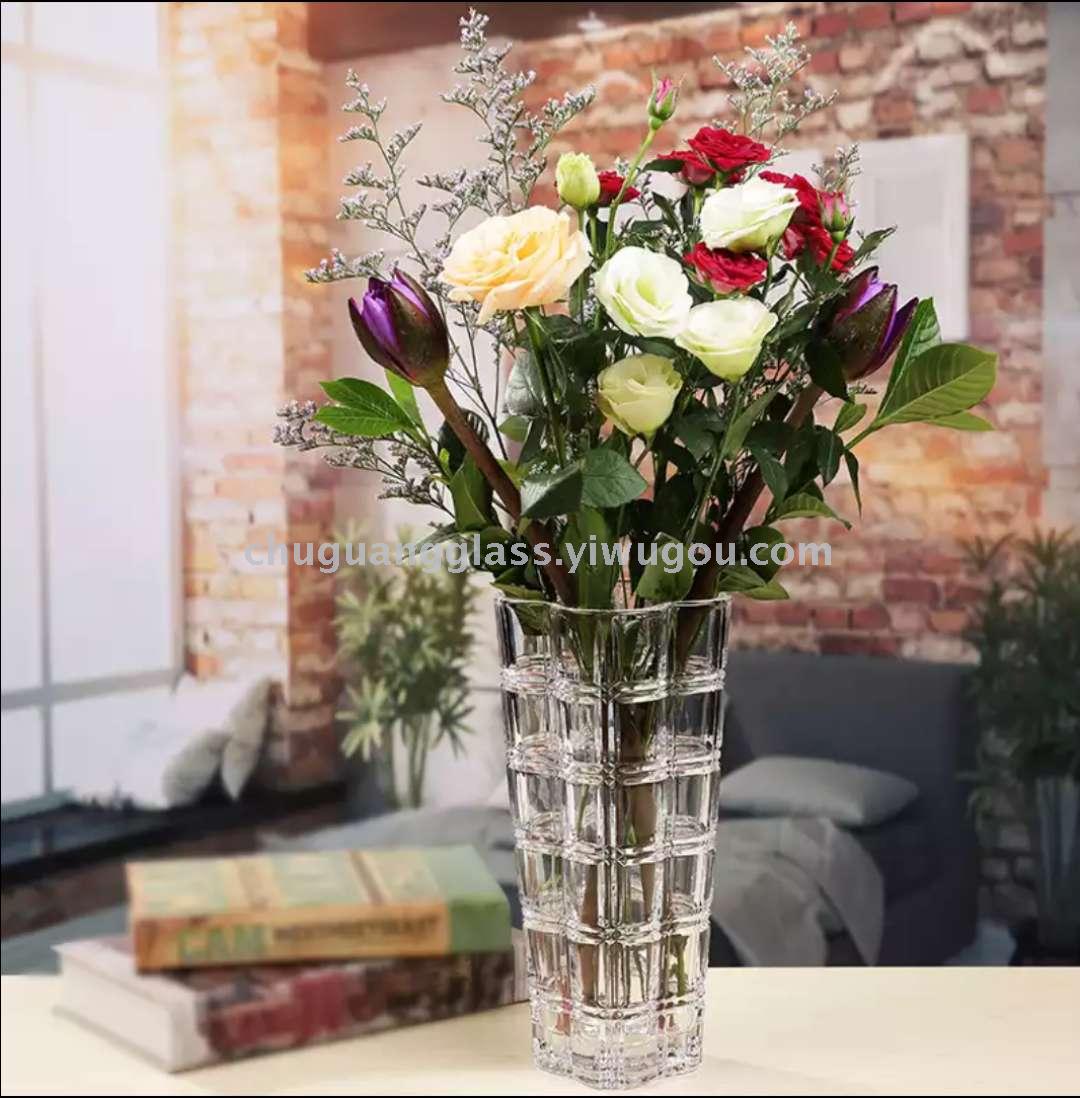 Supply Flower Type Crystal Glass Vase Transparent Vase With Floral