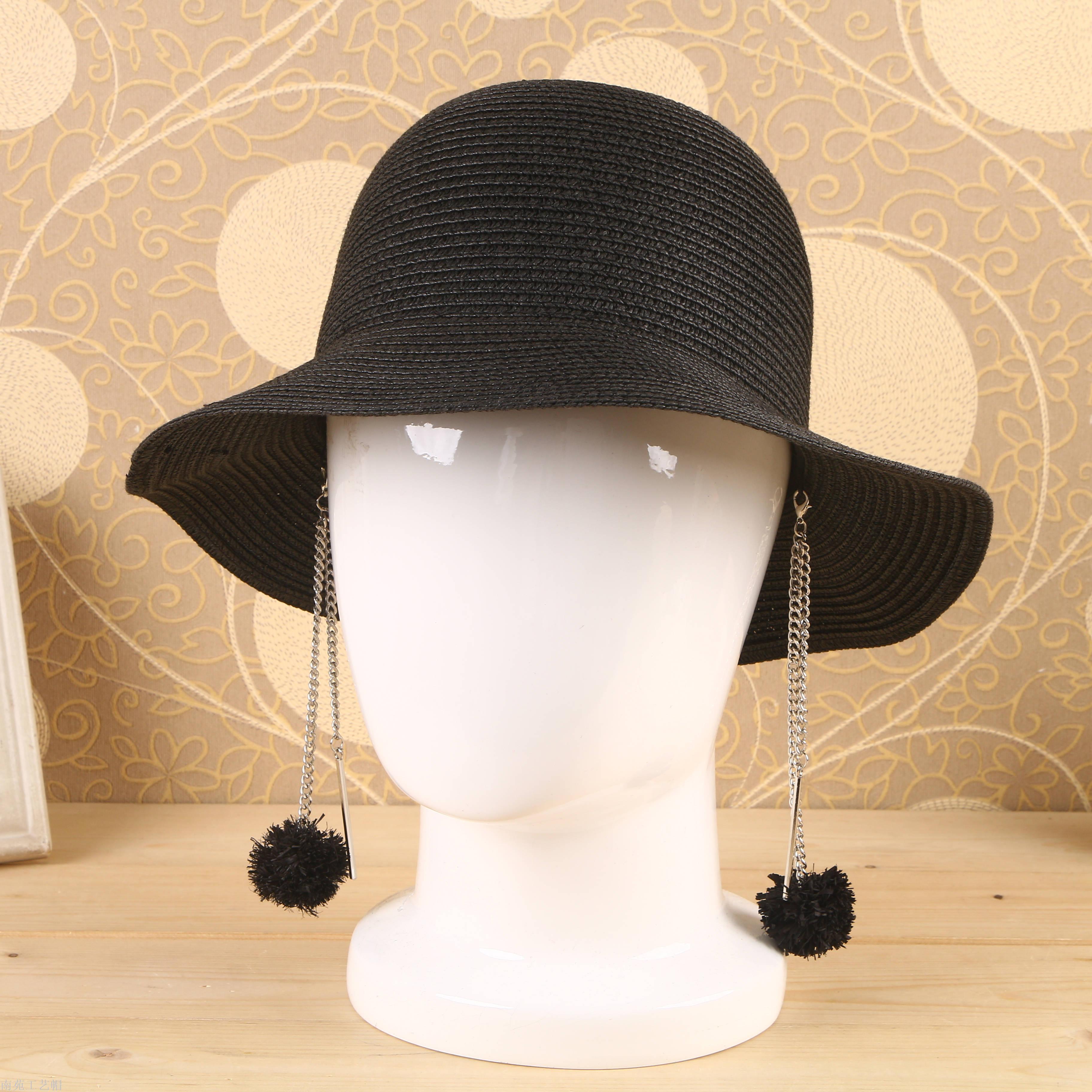 帽子女 出游草帽女夏天小清新沙滩帽韩版海边太阳帽沙滩遮阳帽