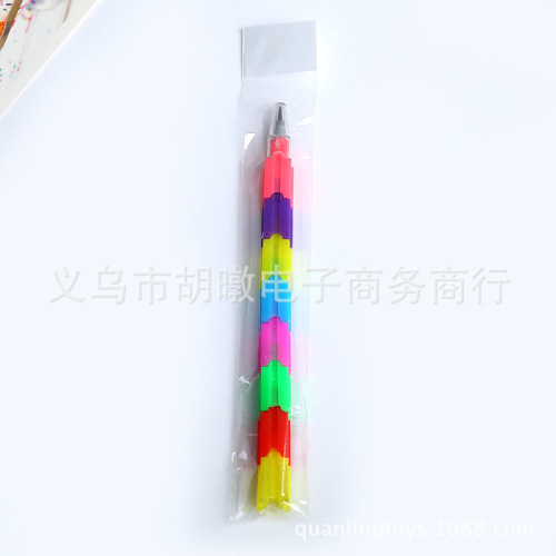 1-Piece Building Block Pen [Factory Direct Sales] 8 Pencils without Sharpening Pencil， festival Pen Egg Pen