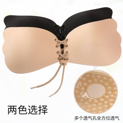 Hot Selling Hot-Selling Wing Lala Goddesst Invisible Nude Bra Silicone Lace-up Tube Top Underwear Breathable
