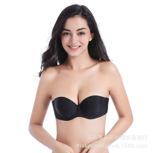 One-Piece Silicone Strapless Bra Underwear 2 Times Thickened Chest Paste Push up Sexy Sexy Wedding Dress Backless Nubra Chest Paste