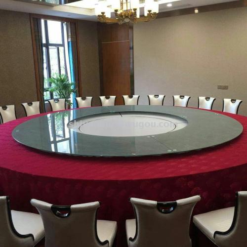 Hengyang Resort Banquet Furniture Remote Control Electric Dining Table Club Paint Glass Electric Turntable