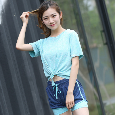 2018 new summer sports jacket women short sleeve quick dry T-shirt fitness training loose mesh breathable