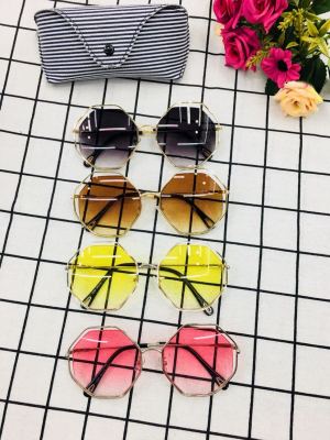 Polygonal ocean lens tinted sunglasses for uv protection glasses.