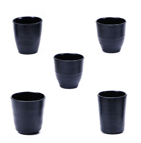 Black Frosted Melamine Tableware Porcelain-like Plastic Restaurant Beverage Small Cup Drop-Resistant Cup Water Cup Tea Cup Wine Cup Mouth Cup 