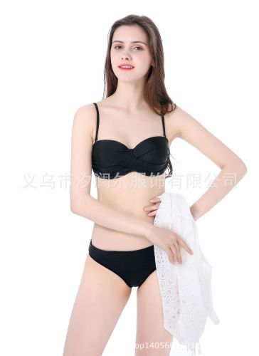 bikini foreign trade new sexy solid color split julla swimsuit nylon quality factory direct sales