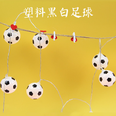 Led World Cup black and white football pendant lamp string festival decorative lamp children's