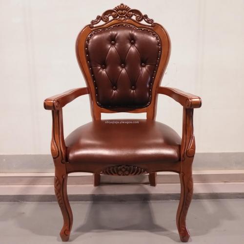 holiday inn solid wood chair hotel box disassembly armchair club european retro solid wood dining chair