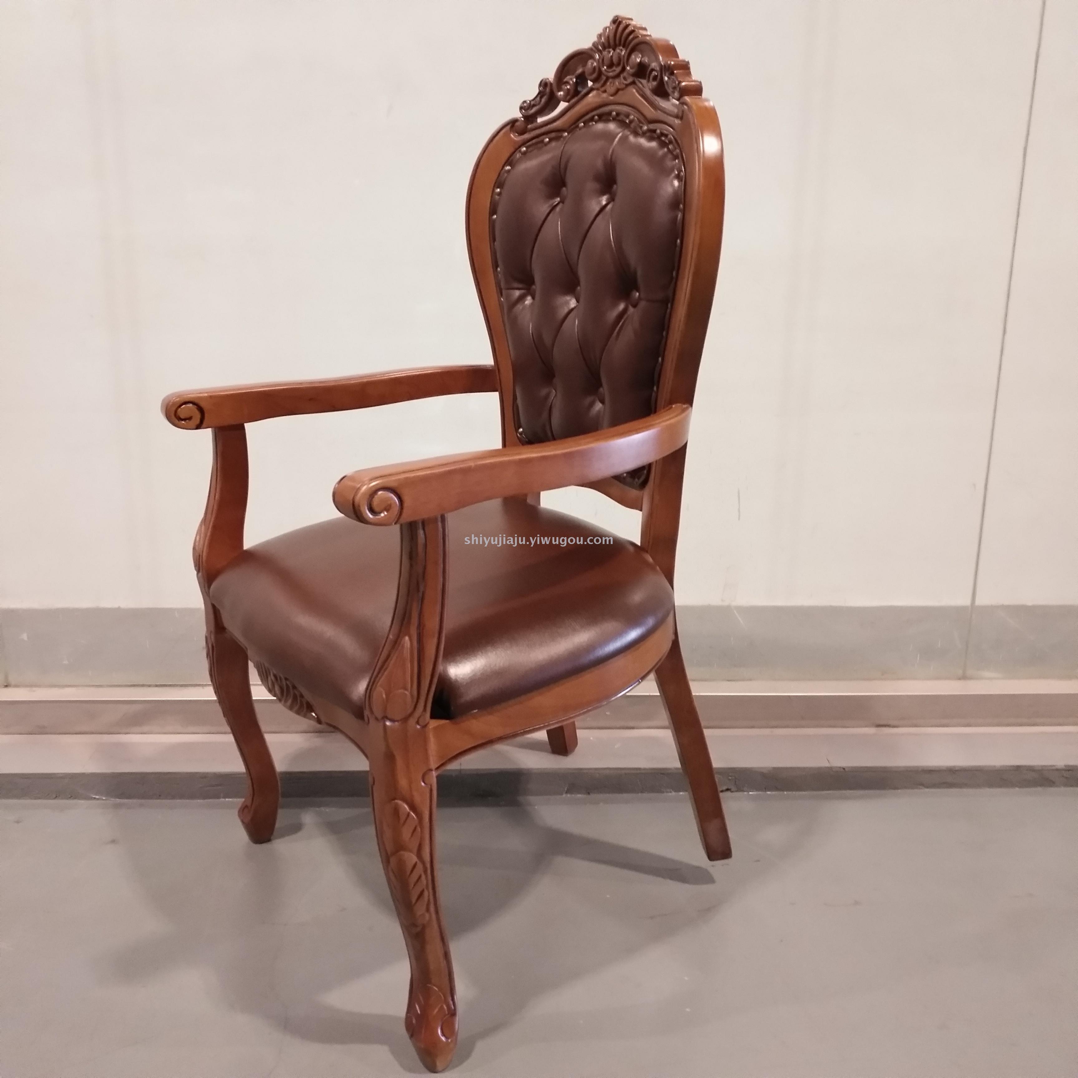 杭州度假酒店假日酒店拆装扶手实木椅会所欧式复古餐椅