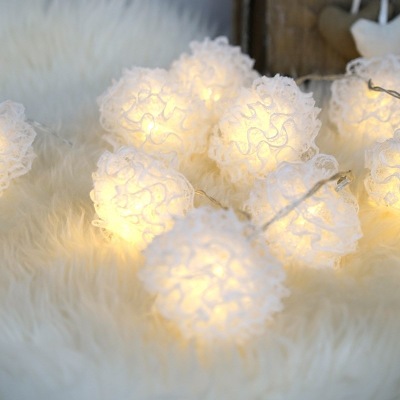 LED girls room decorative light bulb small colorful light ice silk lace battery light