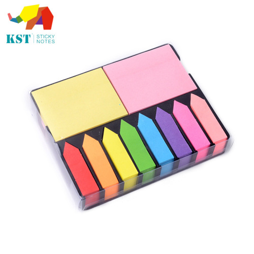 kester 2 large crayon color arrow fluorescent color colored sticky note transparent pvc note box factory wholesale
