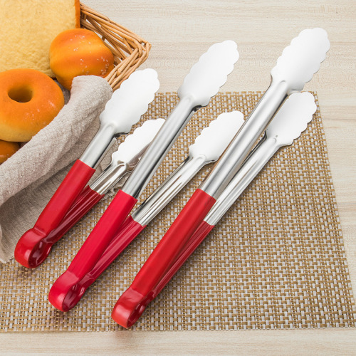 Kitchen Supplies Anti-Scald Non-Magnetic Bread Clip Barbecue Red Soft Glue Food Clip Food Clip